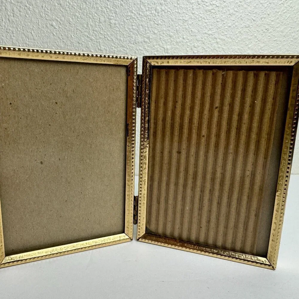 Vintage Double Gold Filigree Picture Frame #1
